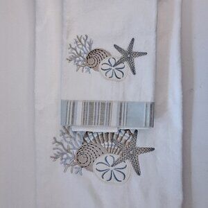 Avanti By the Sea Embroidered Cotton Hand & Bath Towel